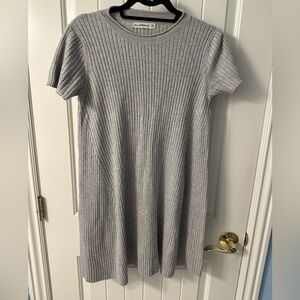Zara Knit Gray Short Sleeve Sweater Dress M
